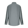 thumbnail image 5 of BLVB Men's Long Sleeve Shirts Casual Lapel Collar Button up Work Business Tops Solid Color Fall Spring Blouses Gray, 5 of 6