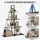 thumbnail image 5 of 4 - tier ladder estante, moderno industrial, sailboat - shaped structure, abiertos almacenamiento estantes - negra y rustic brown, para sala de estar, dormitorio, oficina en casa, 5 of 8