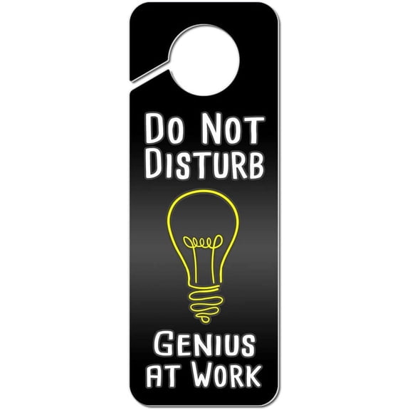 Do Not Disturb Genius at Work Plastic Door Knob Hanger Sign