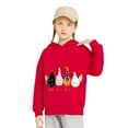 thumbnail image 3 of UQJfacai Girls Chicken Graphic Hoodies Toddler Thanksgiving Hooded Sweatshirts Fall Winter Cute Chicks Hoodie Tops 2-7 Years, 3 of 6
