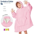 thumbnail image 2 of Sudadera Cobija Bluelander para Niño o Niña, Unisex, Capucha con Borrega y Mangas, Rosa, 2 of 5