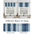 thumbnail image 6 of Navy Blue Ombre Stripe Kitchen Curtain Valances for Windows Farmhouse Short Curtains, Farmhouse Simple Striped Rod Pocket Valance Curtain for Bedroom Cafe Living Room 60"x18", 6 of 8