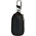 thumbnail image 1 of HSHDLDF Car Key Case, Genuine First Layer Cowhide Leather Smart Keychain Holder Bag with Metal Keychain & Zipper Leather Bag for Remote Key Fob-[Black], 1 of 7