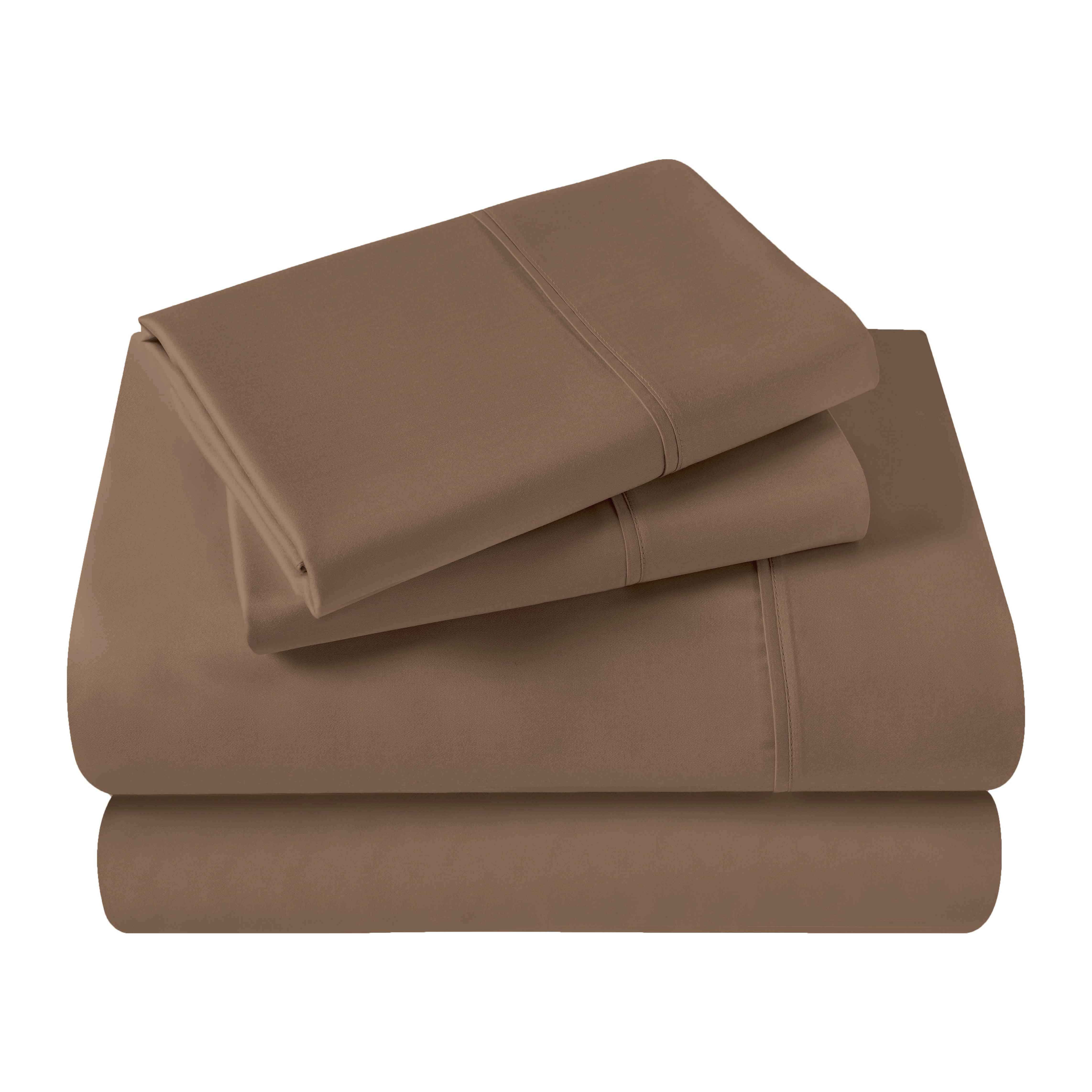 Superior Egyptian Cotton 400 Thread Count Bed Sheet Set, Twin XL, Taupe