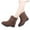 Khaki, variant on Oyedens Winter Ankle Boots for Women Thermal Plush Lined Knit Snow Ankle Booties Casual Mid Calf Boots