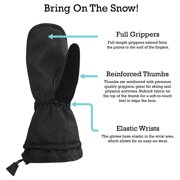 NIce Caps Men Women Waterproof Mittens 100 Gram Thinsulate Gloves Extreme Cold Snow Winter Black