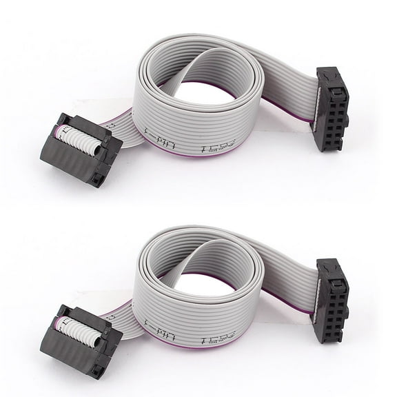 Unique Bargains 2pcs IDC 12Pin Hard Drive Data Extension Wire Flat Ribbon Cable Connector 50cm