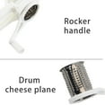 thumbnail image 4 of Pompotops Portable Stainless Steel Two-In-One Cheese Grinder Hand-Cranked Rotary Cheese Grater for Fruit, Vegetables, Nuts (White), 4 of 9