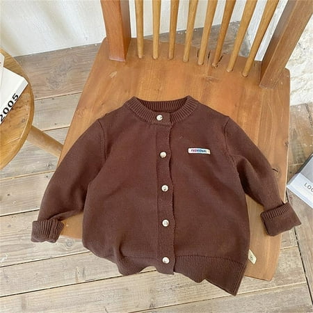 

Child Sweater Babys Kids Toddler Girls Boys Spring Winter Long Sleeve Solid Thick Knit Pullover Tops Cardigan Clothes Coat