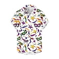 thumbnail image 6 of Gamivast Mardi Gras Shirts for Men Regular Fit Striped Short Sleeve Casual Shirt Breathable Lightweight Button Down Tropical Shirts Party Beach Outfits, 6 of 6