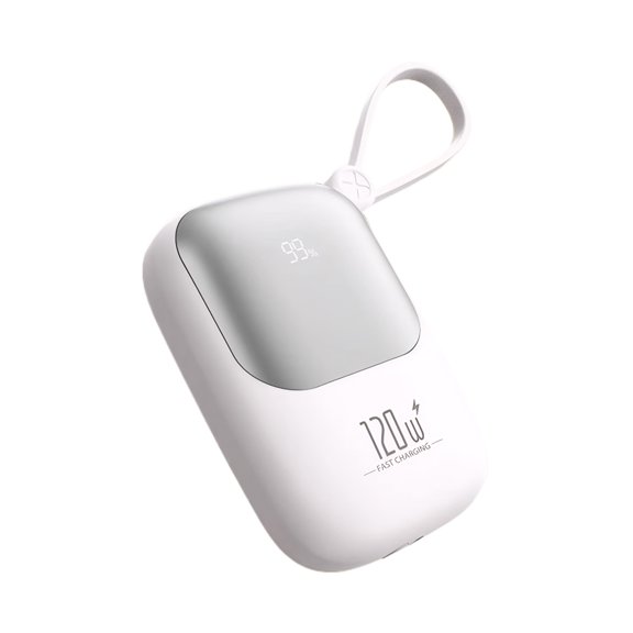 Methold Banco de energía de carga rápida de 10 000 mAh, batería de gran capacidad, carga rápida de 3 unidades a la vez, cordón Baterías de general blanco 10000 mAh