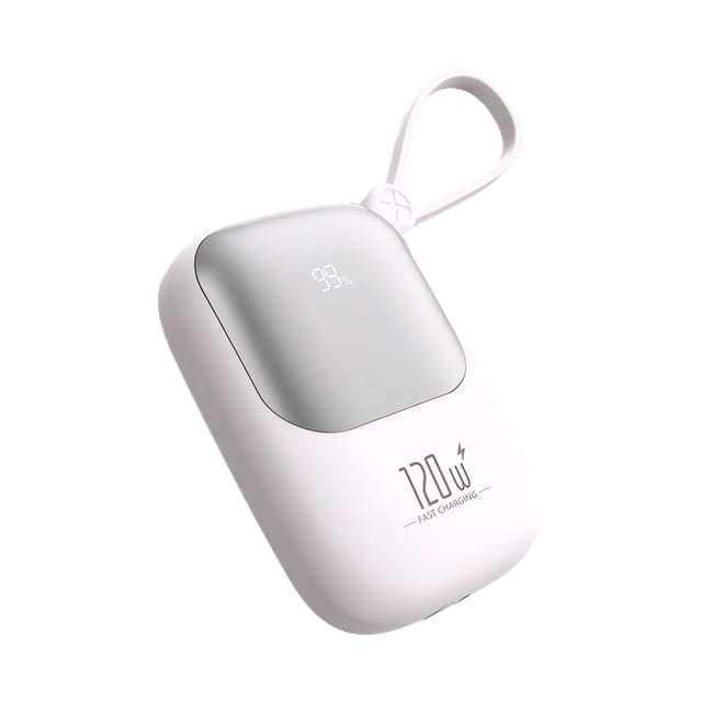 Methold Banco de energía de carga rápida de 10 000 mAh, batería de gran capacidad, carga rápida de 3 unidades a la vez, cordón Baterías de general blanco 10000 mAh