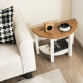 thumbnail image 4 of Costway Heavy Duty Waterproof HDPE Semicircular Shower Bench 2-Tier Bath Spa Bench Off White & Brown, 4 of 10