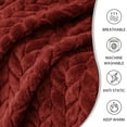 thumbnail image 2 of Arsny Burgundy Polyester Throw, 108" × 90", 2 of 6