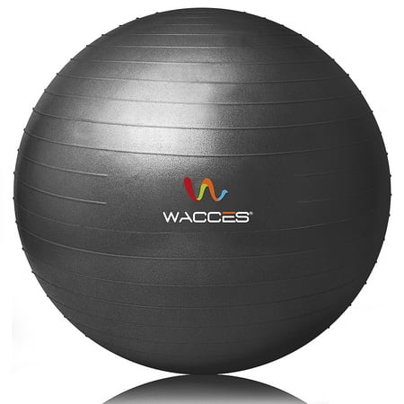 Wacces Professional Exercise, Stability and Yoga Ball for Fitness, Balance & Gym Workouts- Anti Burst - Quick Pump Included, 55 cm, (Best Exercise Ball Workouts)