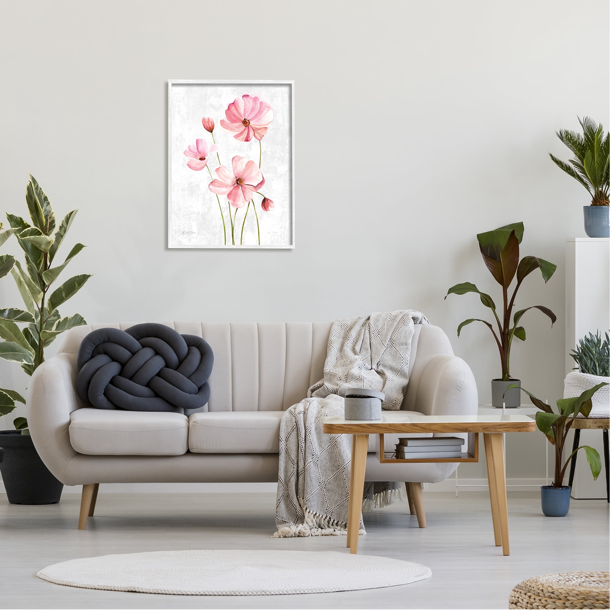 Stupell Industries Simple Pink Flower Petals Blossoming Illustration , 24 x 30, Design by Kelley Talent