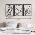 thumbnail image 2 of ESTART 3PCS Metal Minimalist Line Wall Art Valentine's Day Lover Kiss Hand Metal Wall Decor for Bedroom Bathroom Living Room(Black), 2 of 7
