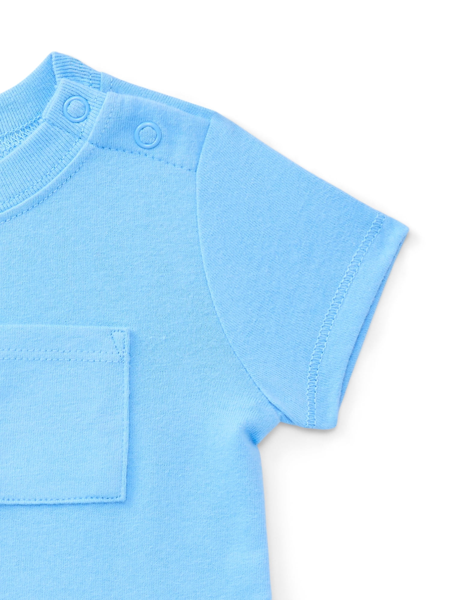 Wonder Nation Baby Boys Pocket Bodysuit with Short Sleeves, Sizes 0M-24M
