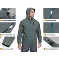 thumbnail image 4 of Little Donkey Andy Men's High-Performance Waterproof Rain Jacket Ultra Lightweight Outdoor Rain Coat Shell for Golf Grey L, 4 of 7