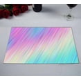 thumbnail image 2 of PKQWTM Gradient Stripes Pastel Rainbow Shiny Lines Neon Kitchen Dining Table Mats Placemats Size 12x18 Inches, Set of 2 Pieces, 2 of 2