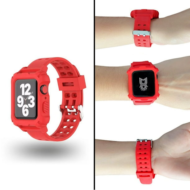 Correa para Apple Watch compatible con 42mm/44mm con protector de pantalla de uso Rudo. Mamá Pulpo Uso Rudo