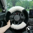 thumbnail image 7 of Openpig Fluffy Steering Wheel Cover, Winter Fashion Wool Fur Soft Furry Steering Wheel Covers Fuzzy Warm Plush Non-Slip Car Decoration Universal Fit Most Car, 7 of 7