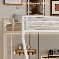 thumbnail image 6 of Harper & Bright Designs Metal Bunk Bed with Twin Trundle, Twin Over Full  Bunk Bed Frame with Ladder and Safety Rails for Bedroom, White, 6 of 11