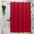 thumbnail image 3 of Pure Red Waterproof Shower Curtain, 48"x72" Washable Polyester Fabric Shower Curtains for Bathroom, Simple Solid Color Decorative Bathtub Curtain Sets with Hooks, 3 of 9