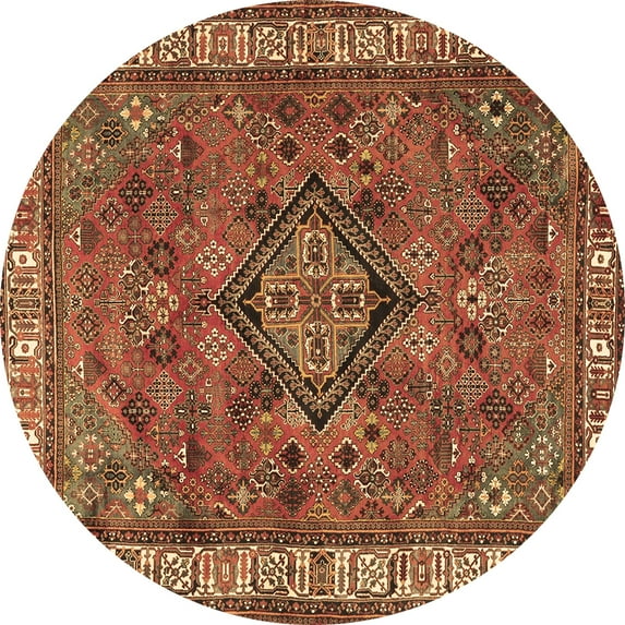 Ahgly Company Indoor Round Persian Brown Traditional Area Rugs, 5' Round