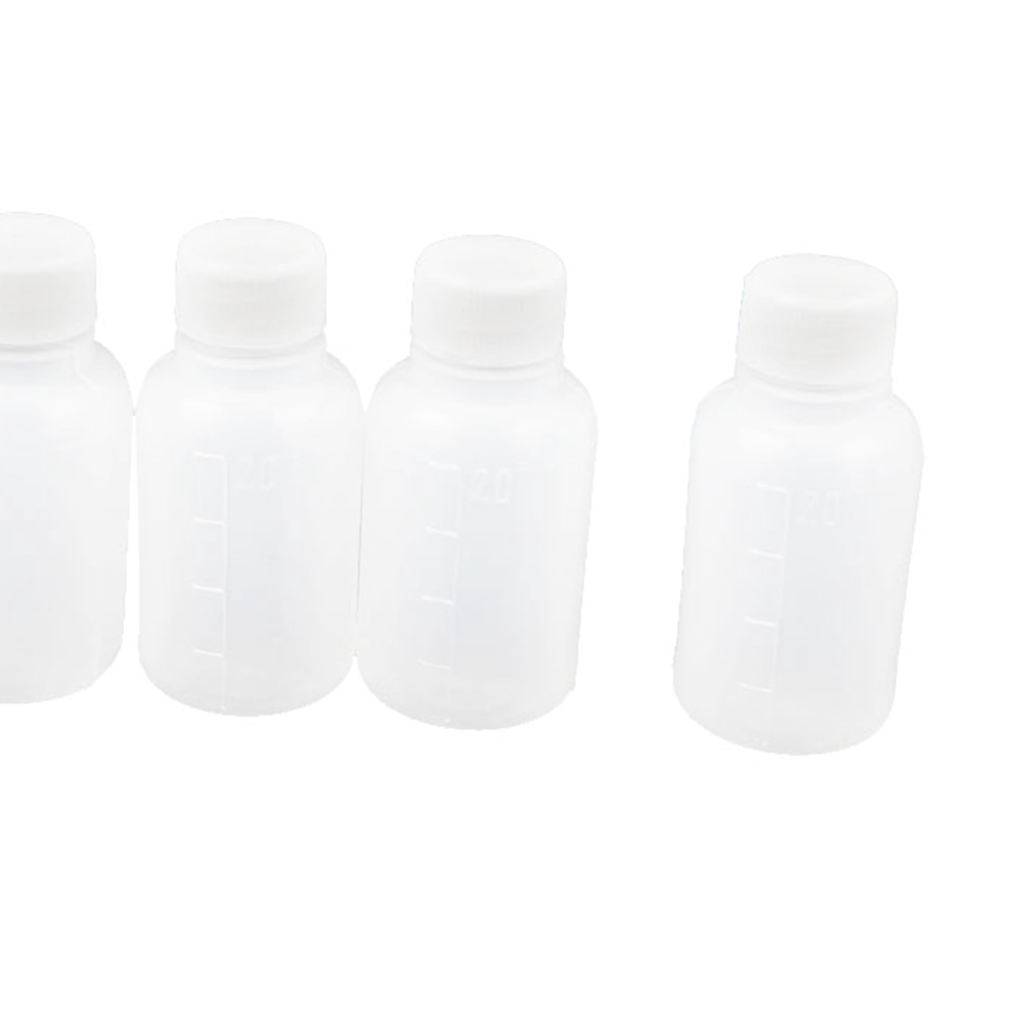 Unique Bargains Mini Travel Empty Plastic Liquor 20ML Capacity Bottle White 5 Pcs