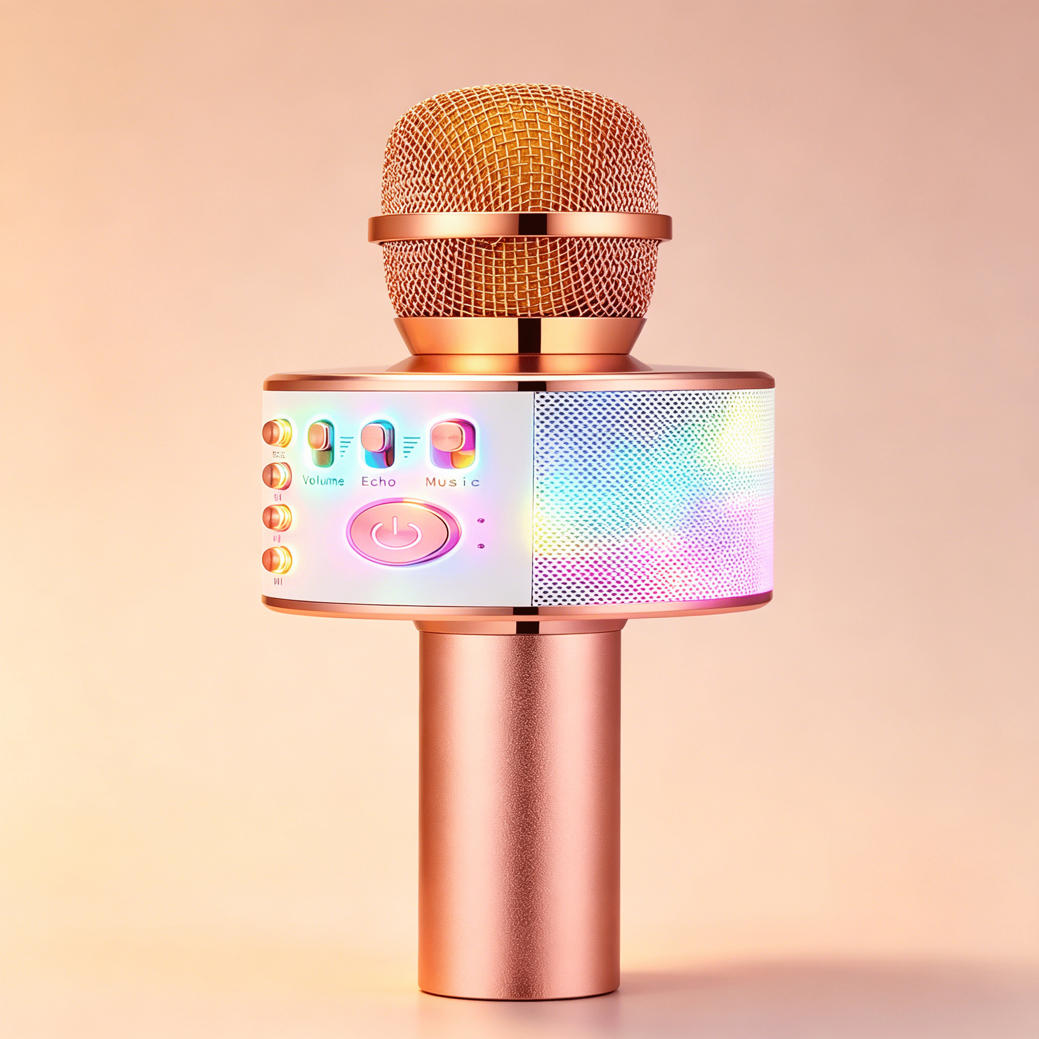 GJX 2026 New Wireless Karaoke Microphone,3-In-1 Portable Handheld Karaoke Mic Speaker Machine Home Party Birthday for All Smartphones Pc(Q37 Rose Gold)