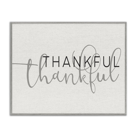 Stupell Industries Rustic Lodge Thankful Typography Gray Framed Giclee Art, 20 x 16, by Lil' Rue