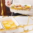 thumbnail image 1 of Elodie Chafing Dish for Buffet Serving Dish with Rack Buffet Server Luxury Rectangular Stripe White, 1 of 8