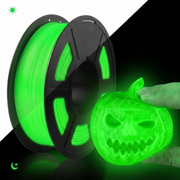 250G 95A TPU 3D Printer Filament, 1.75mm Glow in The Dark Green, Soft TPU Flexible 3D Printing Filament, High Hardness & Resilience, Best with UV Lamps,Fit Most 3D Printers