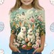 thumbnail image 1 of Blusas y camisas de manga larga con cuello redondo para niños con estampado de día de Pascua, manga 3/4/cuello redondo tres cuartos, camisa inferior y superior para niños, parte superior de poliéster, 1 of 5
