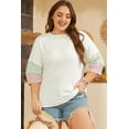 thumbnail image 1 of FOLUNSI Stylish Plus Size White T-Shirt - Colorblock, US 14W-24W, 1 of 8