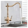 thumbnail image 1 of Golden Luxury Kitchen Pure Water Sink Faucet Two Ceramic Handles Water Purification Hot and Cold Water Mixer Taps Deck Mounted ,Effortless Installation, 1 of 7