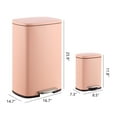 thumbnail image 5 of happimess Connor Rectangular 13.2-Gallon Trash Can with Soft-Close Lid and FREE Mini Trash Can, Flamingo Pink, HPM1006G, 5 of 10