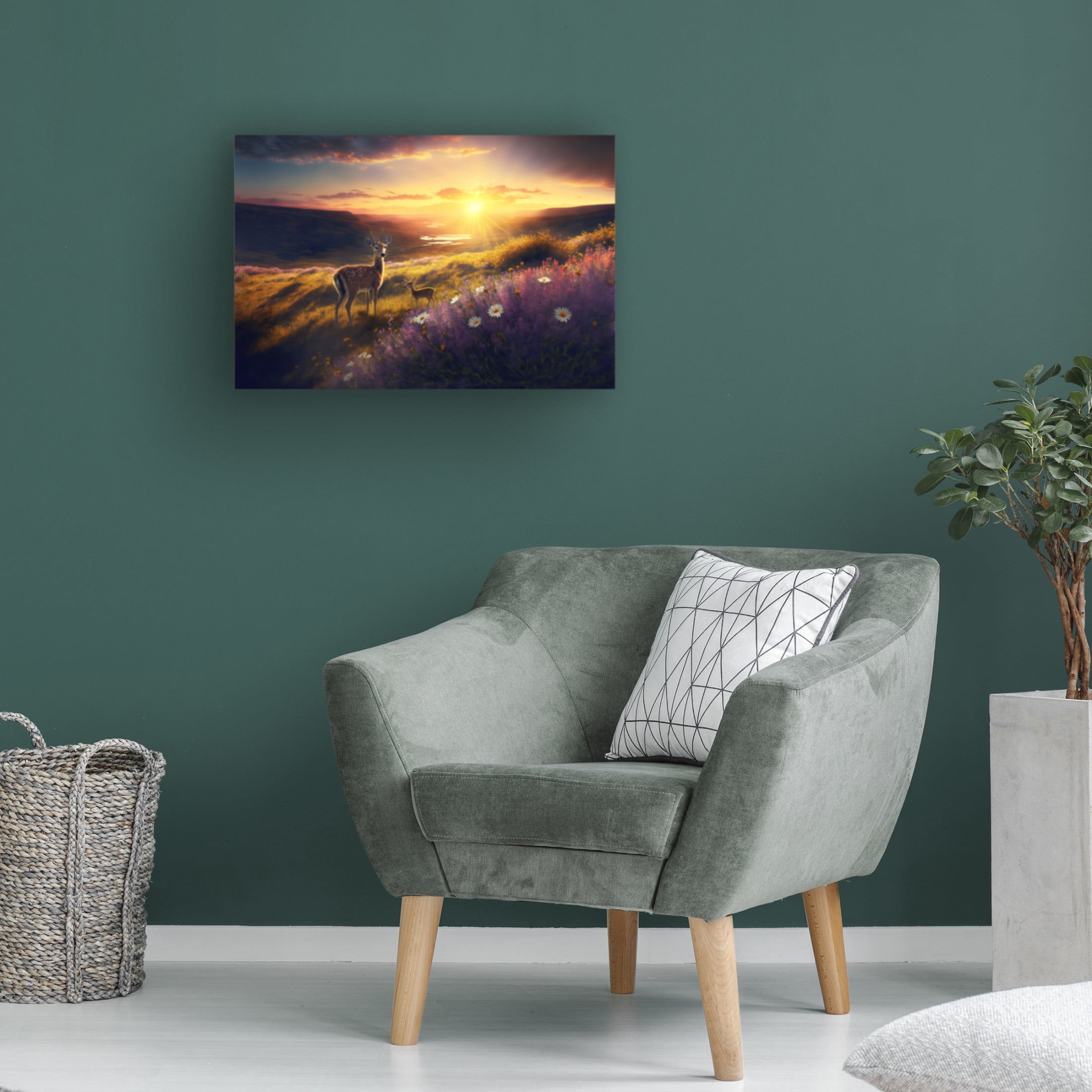 Canvas Wall Art - Ray Heere 'Woodland Animals 4' Wall Art for Living Room, Bedroom, or Office Décor by Trademark Fine Art - 32 x 22 Inches
