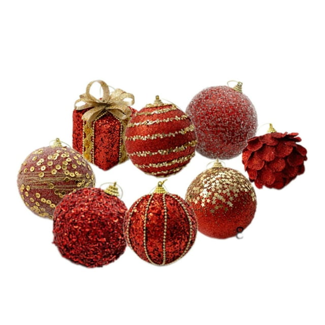 Adornos de bolas de Navidad Macarena Decoración del de Navidad Rojo 8 Piezas