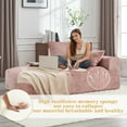 thumbnail image 6 of 2 Seater Modular Sofa Couch, Soft Chenille Cloud Chaise Lounge Sofa with Pillows, Comfy Lounge Chair Indoor, Oversized Reclining Sofa, Fluffy Couch, Pink, 6 of 7