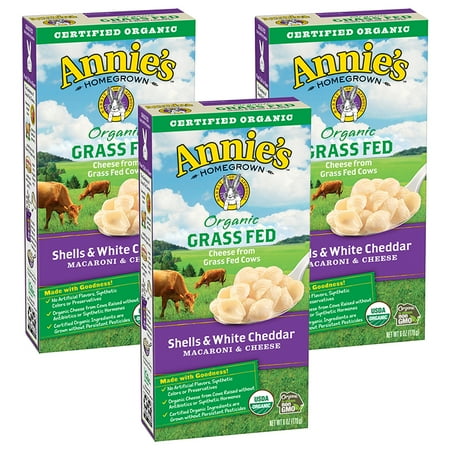 Cheddar Cheese Rice - (3 Pack) Annie's Organic Grass Fed Shells & White Cheddar Mac & Cheese 6 oz