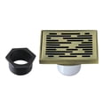 thumbnail image 7 of Kingston Brass BSF6310AB Watercourse Transit 4-Inch Brass Square Grid Shower Drain with Hair Strainer in Antique Brass, 7 of 7