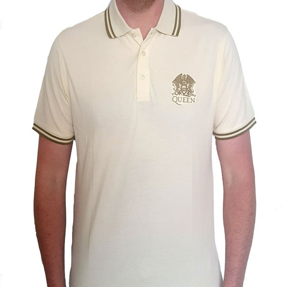 Men's Queen Crest Logo (Import) Polo Shirt Small Natural