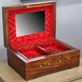thumbnail image 3 of Natural Geo Handmade Rosewood Carved Wooden Decorative Box with Key, 3 of 4