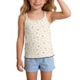 thumbnail image 6 of BRGZLK Girl's Camisoles Tank Tops Toddler Cute Bow Print Comfortable Crisscross Strap Lace Trim Sleeveless Halter for Kids Yellow 8-9 Years, 6 of 6