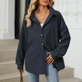 thumbnail image 4 of Erwazi Button Down Shirt Women Oversized Casual Knit Tops Long Sleeve Loose Fit Shacket, 4 of 8