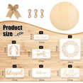 thumbnail image 2 of 16 Pièces Inachevés en Bois Disques Ensemble 3 Bois Cercle Suspendu Signes 7 Feuilles Réutilisables Peinture Pochoirs Mot Citation Inspiration Pochoirs 3 Arcs de Lin 3 Cordes pour l'Artisanat en Bois Décor Maison Bricolage Projets, 2 of 7