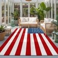thumbnail image 2 of Large Area Rugs 8'x10', American Flag Carpet Runner Indoor Outdoor Rugs Home Decor Aesthetic, Blue Red USA Flag Non Slip Mats Washable Accent Rug for Living Room Bedroom, 2 of 8