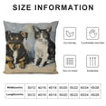 thumbnail image 5 of Orinice Dog Cat Graphic Decorative Throw Pillow Cover for Home Couch Living Room Bed Sofa Car Bedroom - Square 1PC 24x24in, 5 of 5